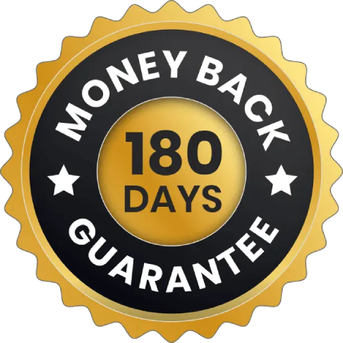 180 day money back guarantee for GlucoBerry supplement emphasizing secure purchase and customer confidence